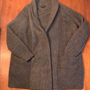 Thick J. Crew Wool/Alpaca Gray Shawl Sweater, Sz M